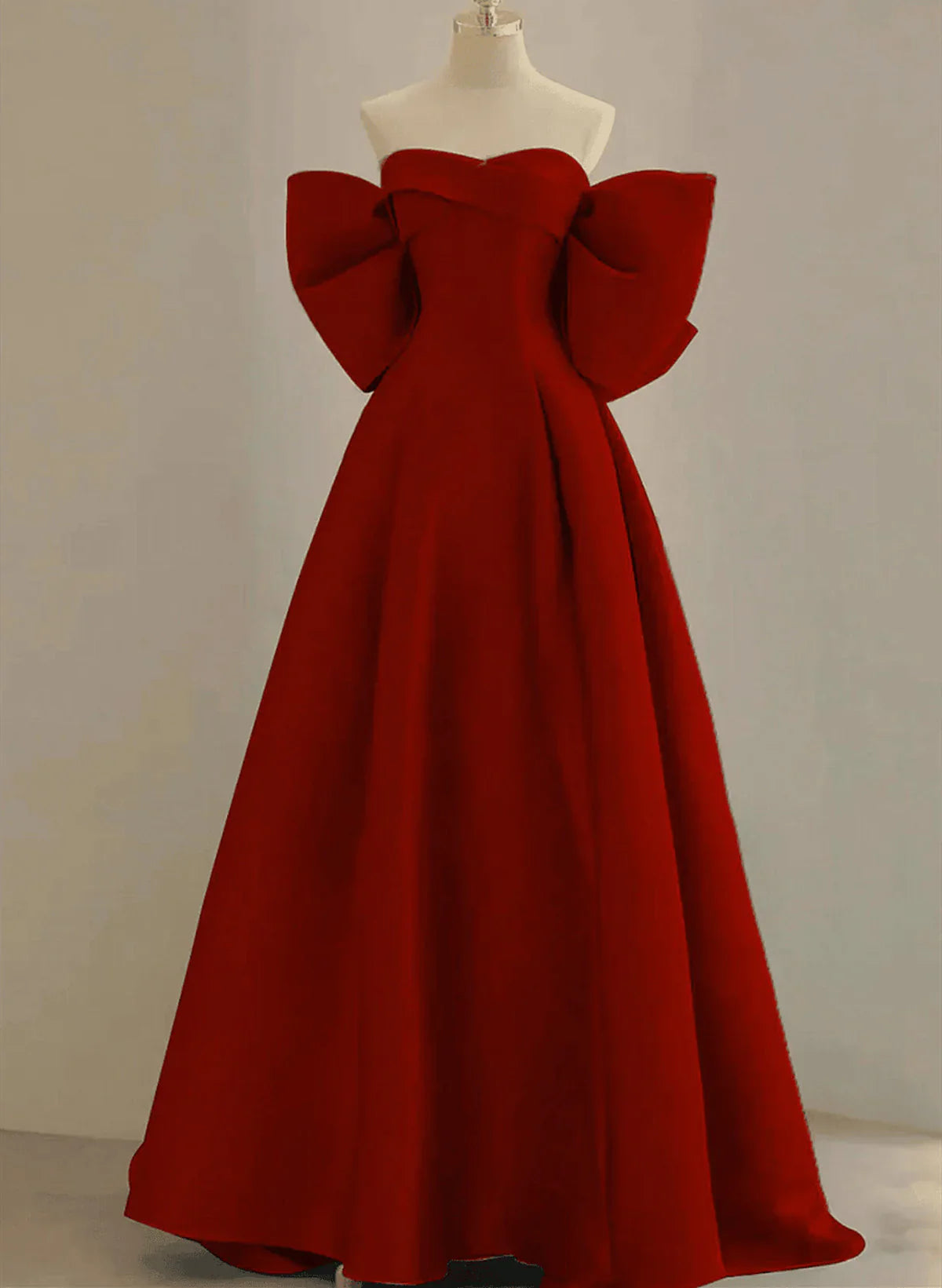 Wine Red Satin Sweetheart Long A-Line Prom Dress, Wine Red Evening Dress TP1076