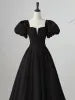 Lovely Satin Floor Length Short Sleeves Party Dress, A-Line Evening Party Dress  TP260