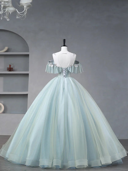 Beautiful Tulle Sequins Long Formal Dresses, A-Line Evening Dresses  TP331