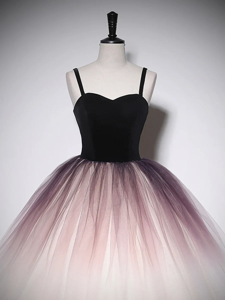 Lovely Ombre Tulle Long Ball Gown, A-Line Sweetheart Neckline Formal Evening Gown TP439