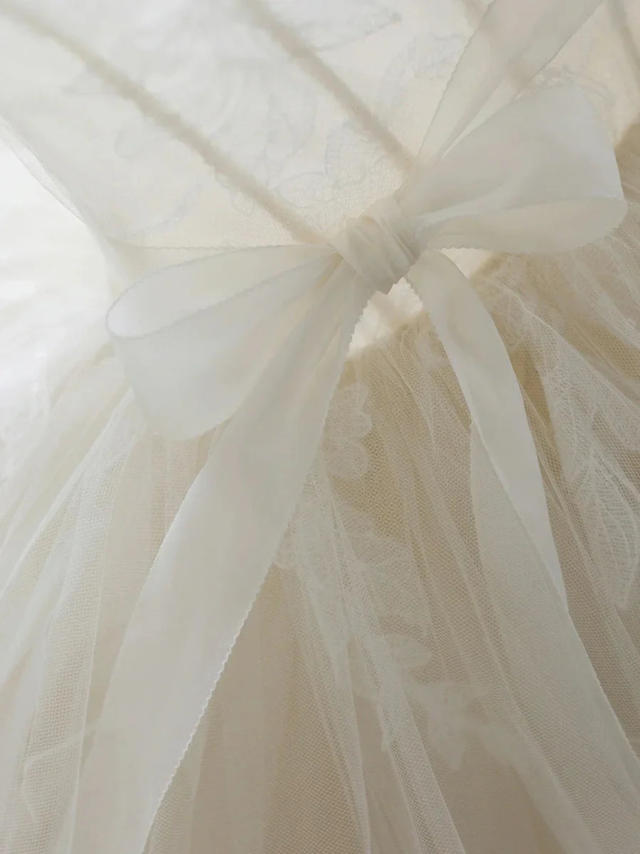 Light Champagne Ball Gown Tulle Sweetheart Long Prom Dress, Beautiful Formal Dress Sweet 16 Dress TP944