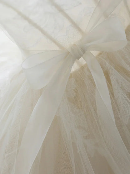 Light Champagne Ball Gown Tulle Sweetheart Long Prom Dress, Beautiful Formal Dress Sweet 16 Dress TP944