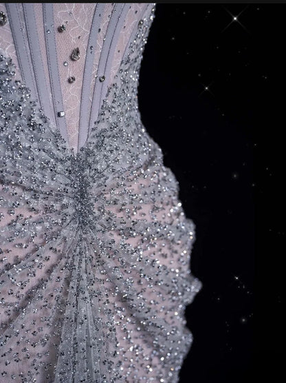 Mermaid Gownse??? Off The Shoulder Tulle Sequins Long Prom Dresses For Prom Events &Quinceanera