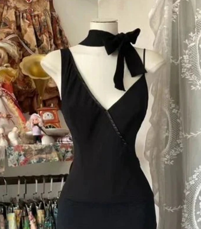 omberprom Elegant Formal Black Dresses A Line Prom Dress V-neck Evening Party Dress