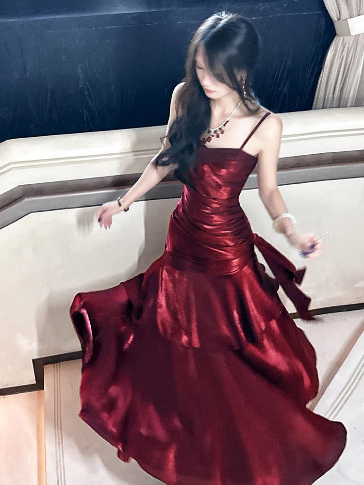 Modest Mermaid Spaghetti Straps Long Prom Dress Birthday Prom Dresses Prom Gown