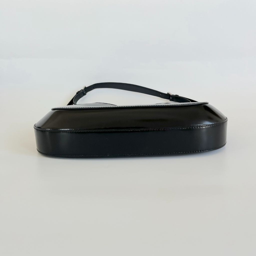 Prada Cleo Large Black Leather Shoulder Bag