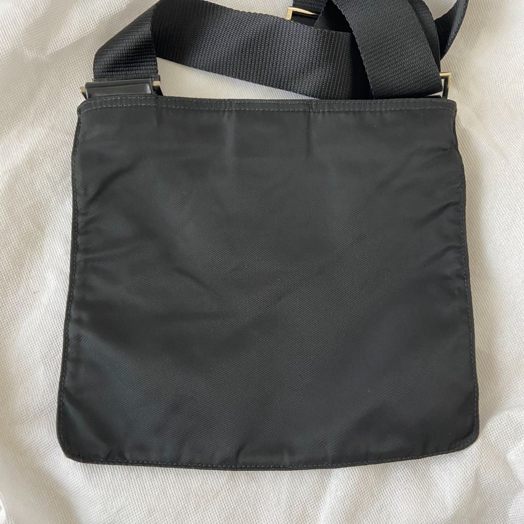 Prada Triangle Logo Shoulder Bag in Re-Nylon & Saffiano Leather