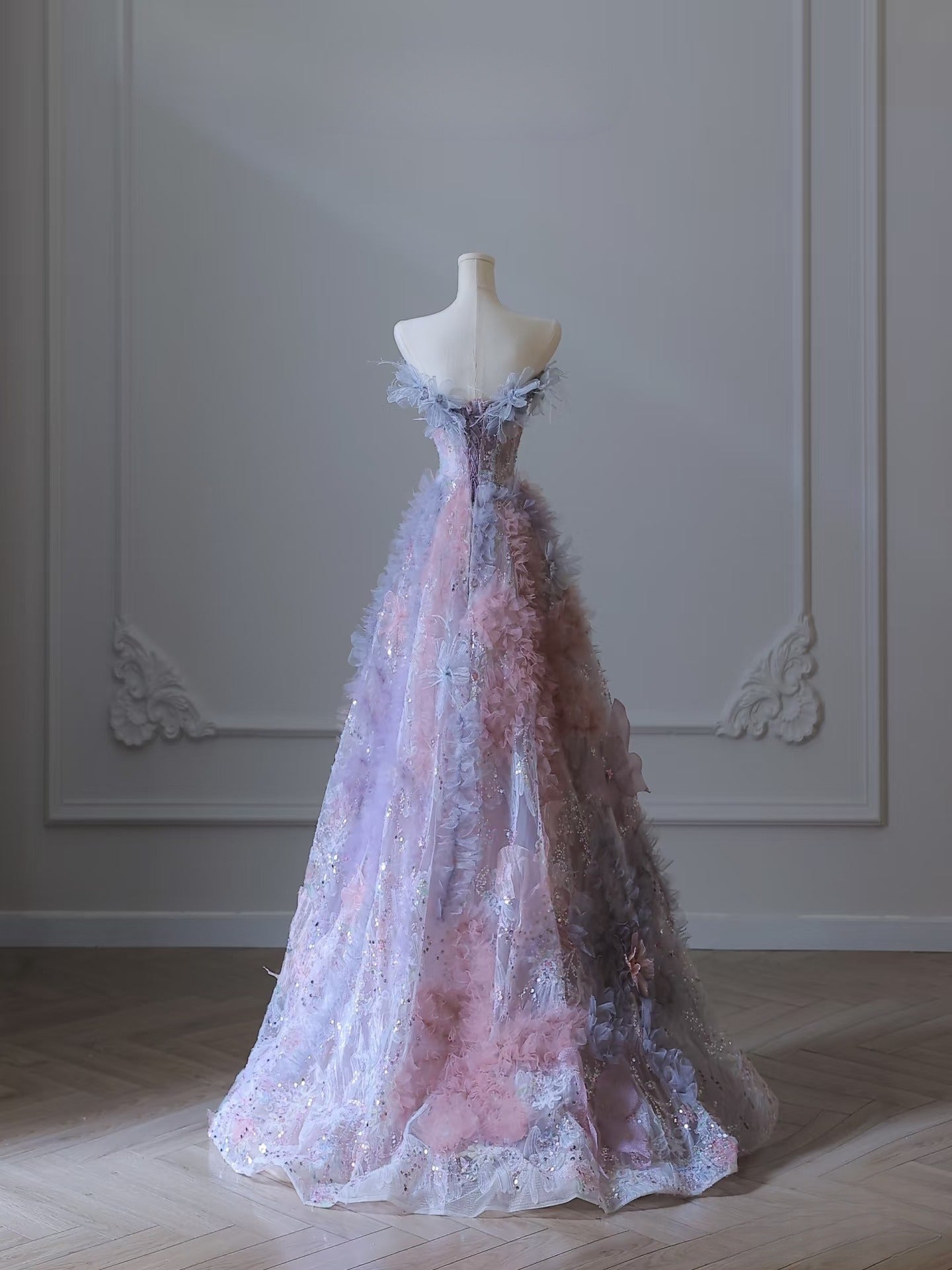 Pretty A Line Sweetheart Tulle Long Prom Dresses Prom Gown