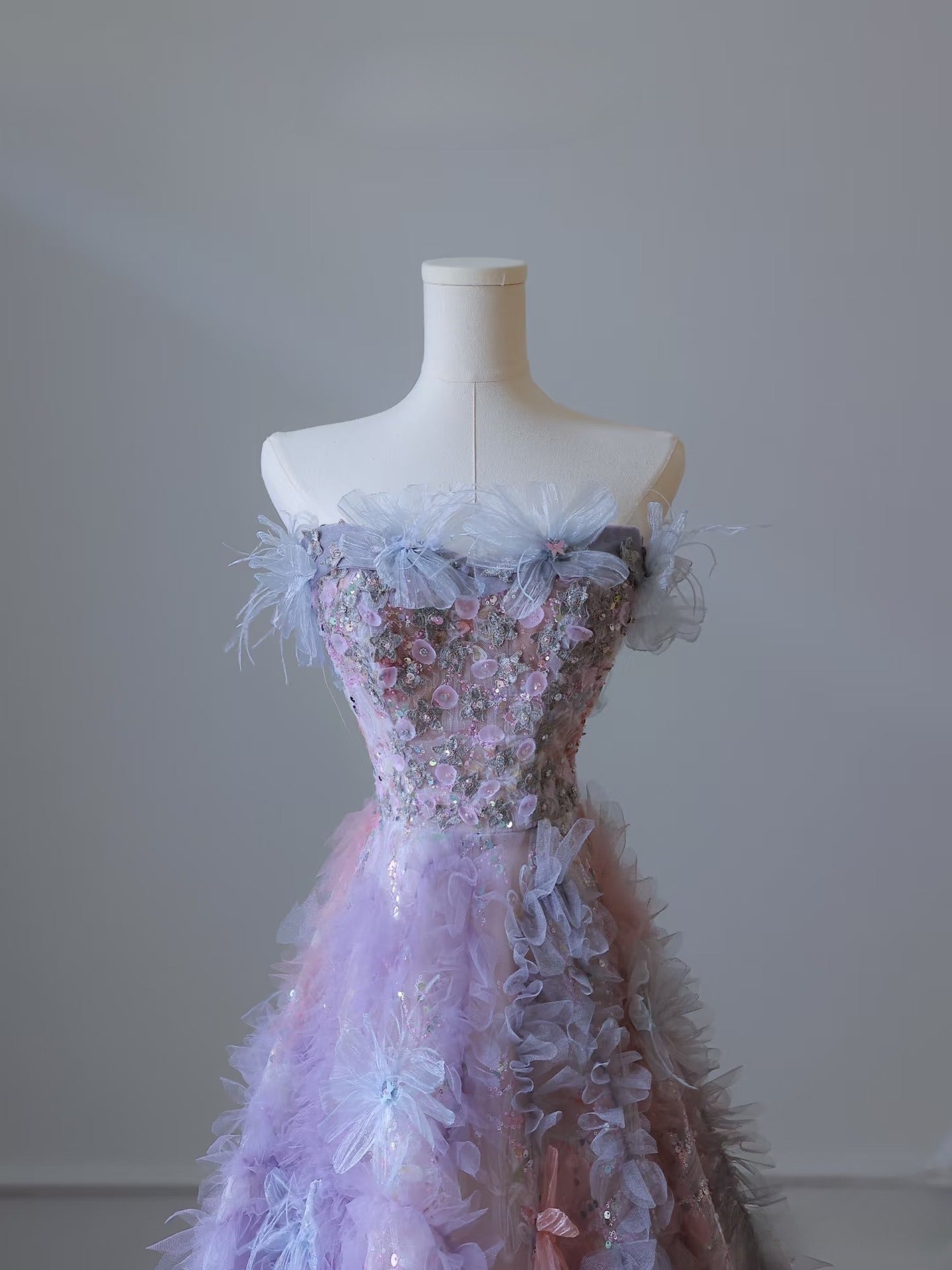 Pretty A Line Sweetheart Tulle Long Prom Dresses Prom Gown