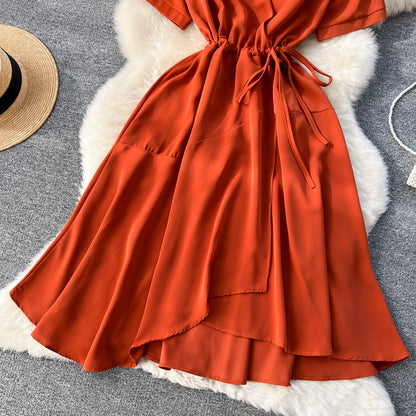 Lovely V-neck Short Dress, A-line Girl Fashion Dress P276