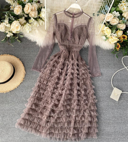 Stylish A Line Long Sleeve Dress P261