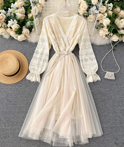 Cute Lace Long Dress Fashion Dress P315