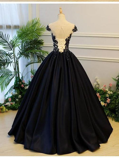 omberprom A-line Scoop-Neck Floor-Length Satin Long Prom Dresses Elegant Evening Dress Wholesale