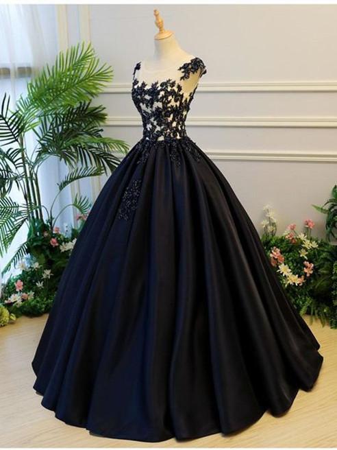 omberprom A-line Scoop-Neck Floor-Length Satin Long Prom Dresses Elegant Evening Dress Wholesale