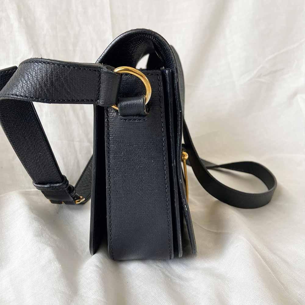 Saint Laurent Black Leather Medium Chyc Flap Bag