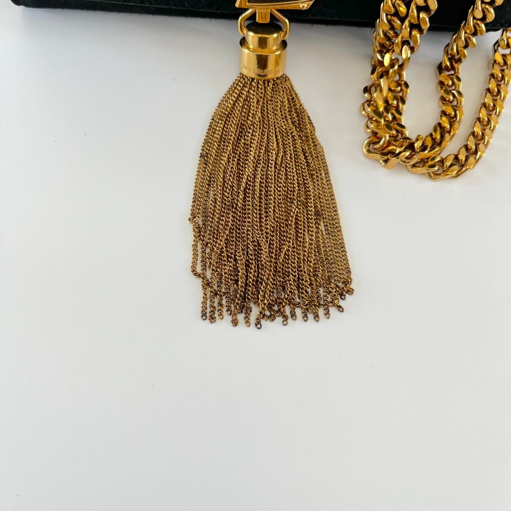 Saint Laurent black suede small Kate bag