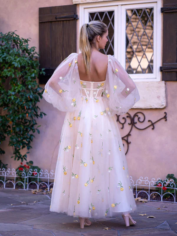 omberprom Sweetheart Prom Dresses Neck Embroidered Lace Maxi Length Tulle Gown Evening Dress