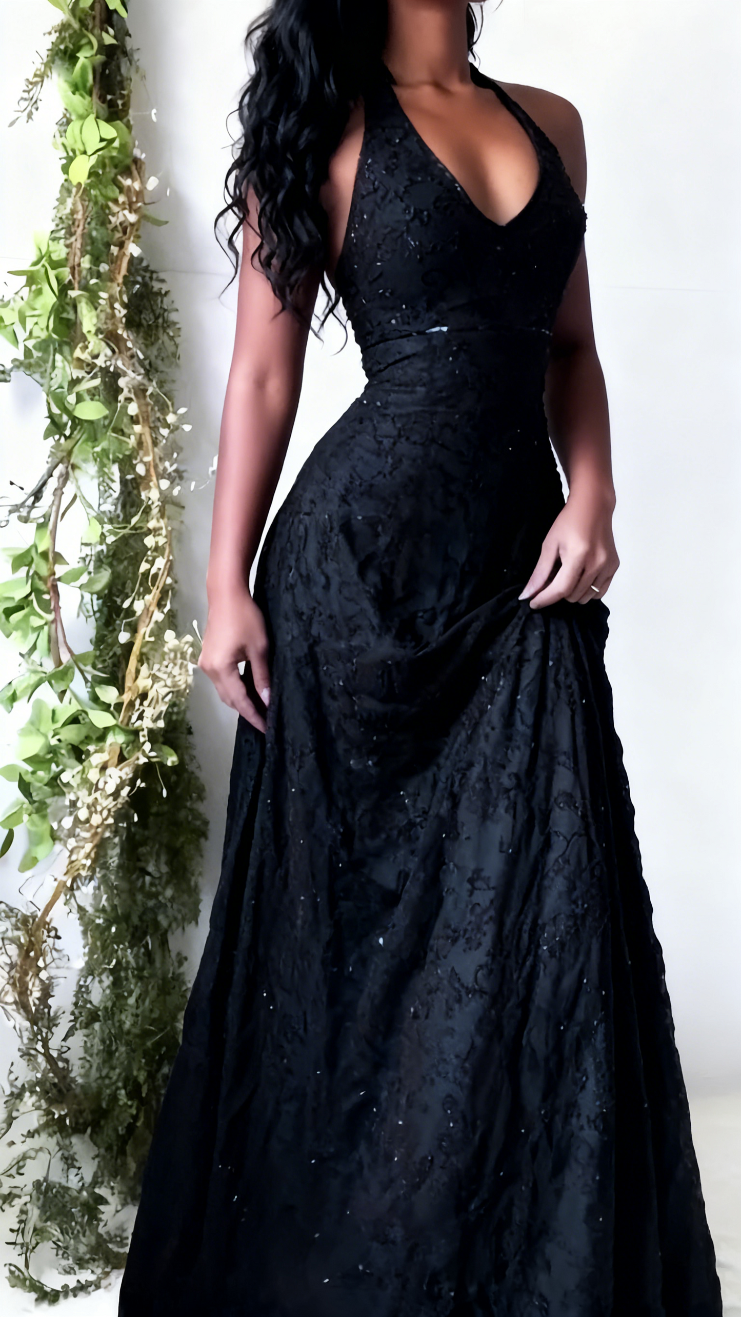 Vintage Mermaid Purple Lace Halter Prom Dress Long Prom Dresses Prom Gown