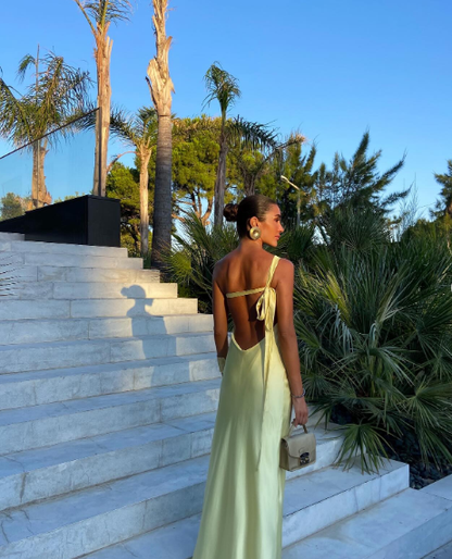 Yellow One Shoulder Prom Dress, Floor Length Prom Gown