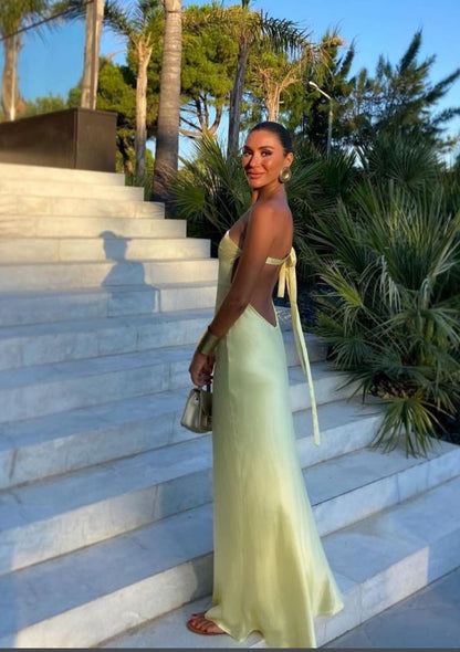 Yellow One Shoulder Prom Dress, Floor Length Prom Gown